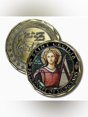 Saint Cecilia Catholic Challenge Coin Aizics Mint